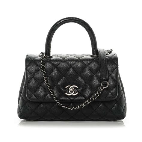 Chanel Mini Caviar Top Handle Flap Bag 